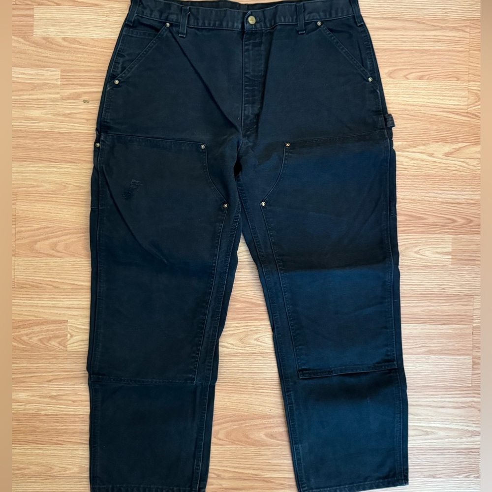 Carhartt Black Double Knee Work Pants with Utility Pockets - Picture 1 of 4